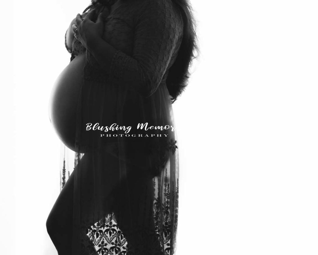 Maternity silhouette photography in studio