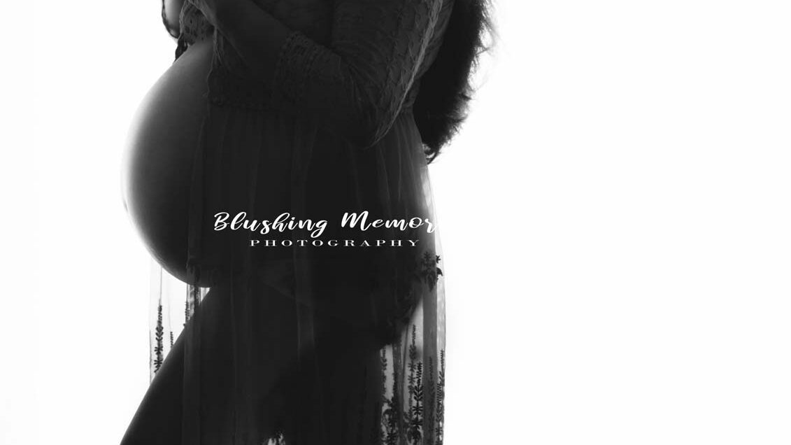 Maternity silhouette photography in studio