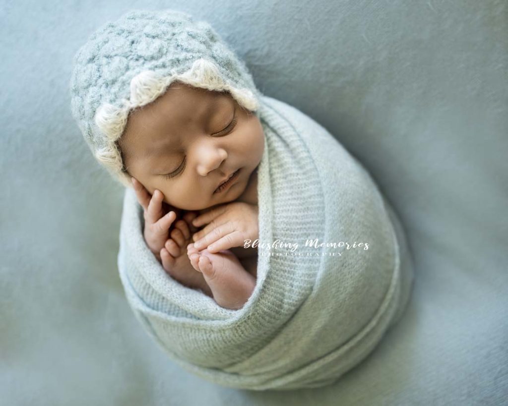 newborn baby photoshoot in a studio