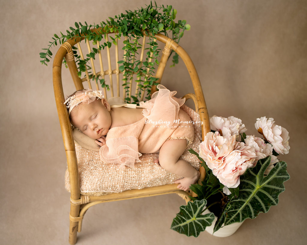 Baby girl photoshoot with flowers