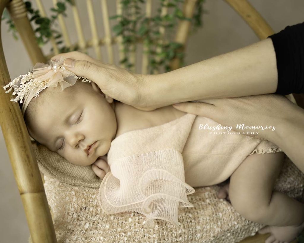 Baby girl photoshoot on chair