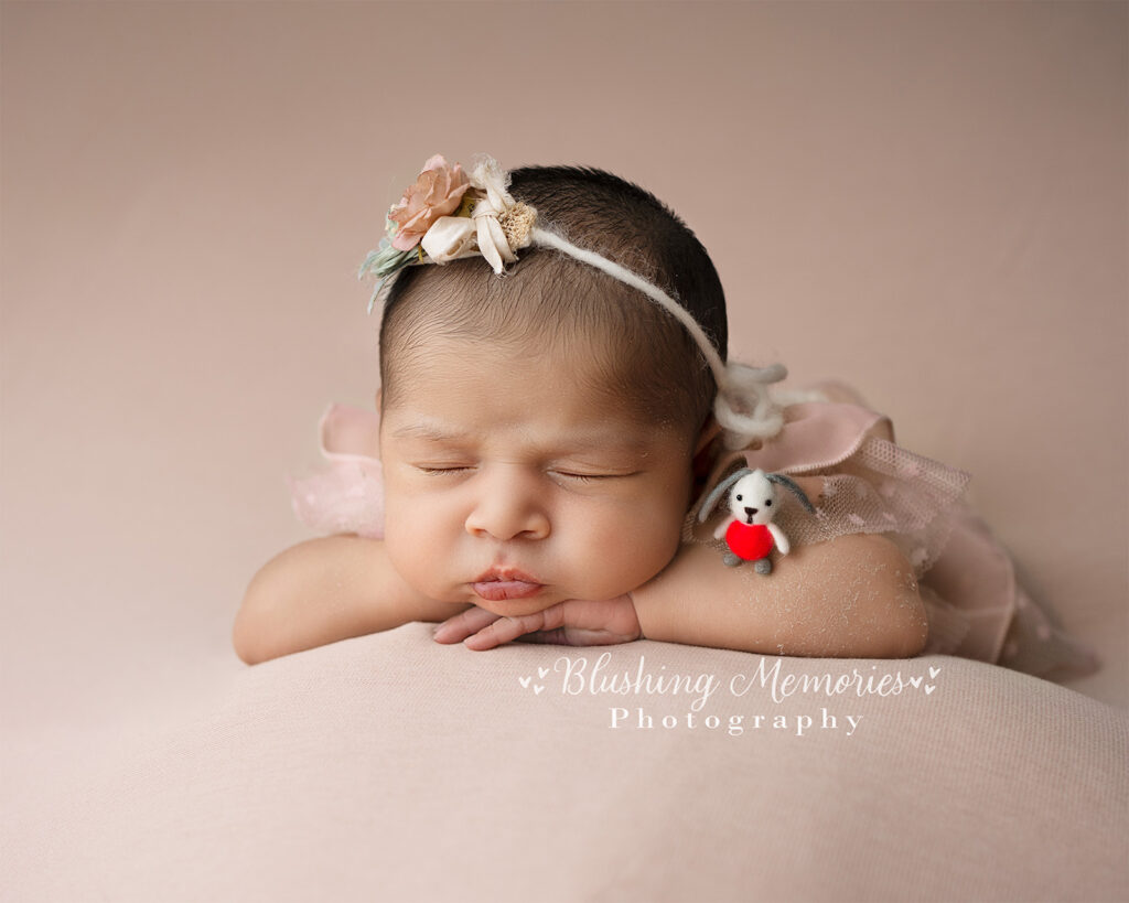 newborn girl photoshoot in the studio of blushing memories, eldorado hills, CA
