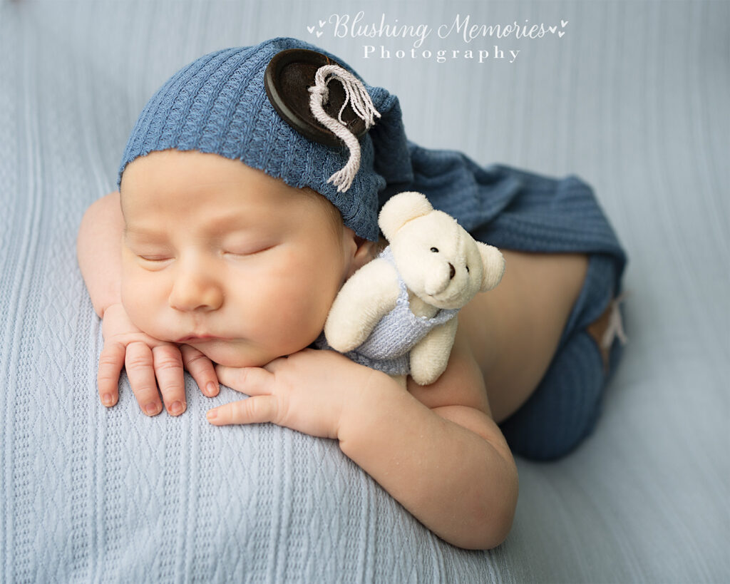 Sleeping Solo - baby boy wrapped in cream swaddle, photographed by Blushing Memories Photography in El Dorado Hills